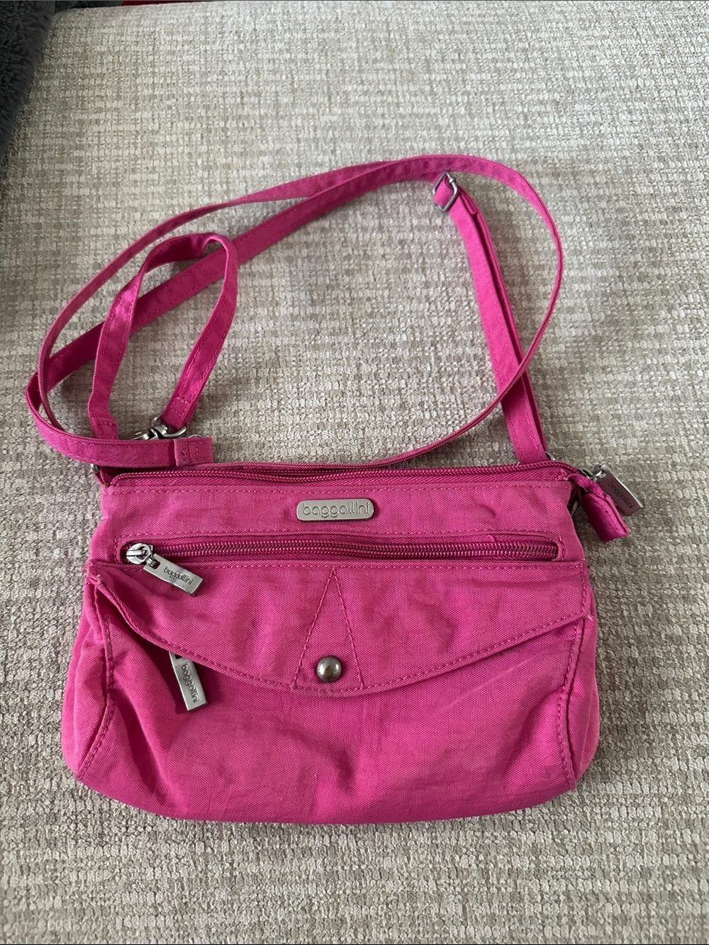Baggallini Hot Pink Crossbody Bag with Adjustable Strap